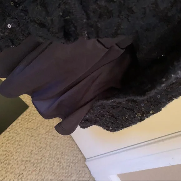 Navy Sequin 6 SLNY SL Fashions New York Round Neck Zip Back Midi - Picture 8 of 9